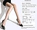 HONENNA Sheer Reinforced Crotch Control Top Pantyhose Tights With Back Seam (Large, Nude)