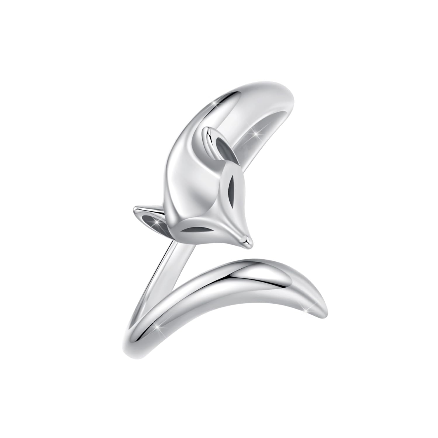 Adjustable Animal Ring for Women Open Silver Dog Paw Fox Chameleon Dragon Snake Leaf Eye Stackable Dainty Ring Hypoallergenic Daily Wear Fashion Jewelry