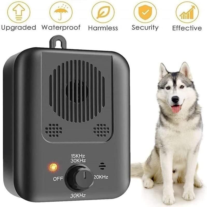 Dispositivo antiladridos para perros, control ultrasónico automático para perros con 4 sensibilidad y frecuencia, 50 pies de largo alcance eficaz para exteriores e interiores