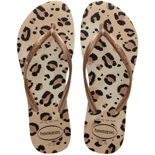 Havaianas Women's Slim Animals Flip Flop -BEIGE, 9/10