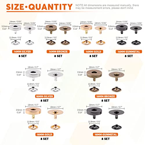 Kit boutons pression couture cuir avec outils d'installation