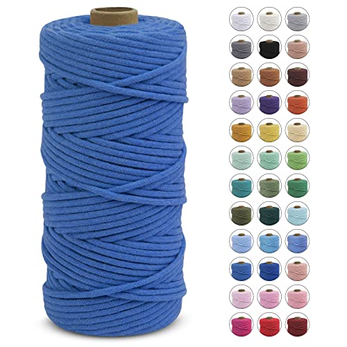 LEREATI Macrame Cord 3mm x 100m, Thick Macrame Rope Natural Cotton Cord Macrame Yarn