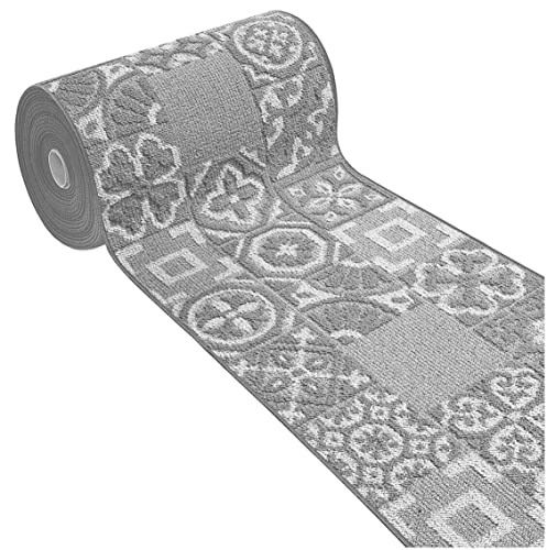 Alfombra de cocina de 57 cm de altura a medida, alfombra antideslizante de cocina 3D cerólica para entrada, casa, mod. Clelia dis.G gris