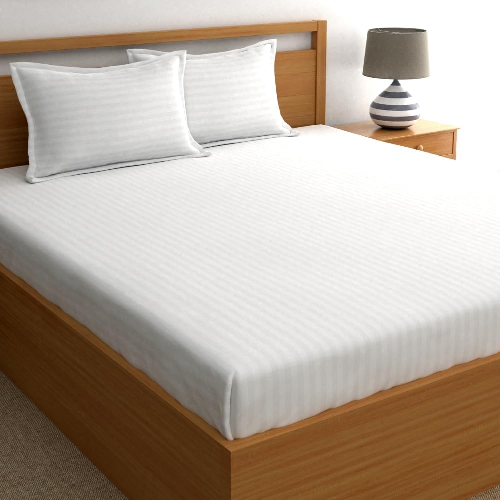 RD TREND Presents Luxurious 100% Cotton Supersoft 210 TC King Size(78X78X10 Inch) Elastic Fitted King Bedsheet Fully Elasticized with 2 Pillow Covers Colour-White Cotton (B0CWPCMZSM) Amazon Price History, Amazon Price Tracker