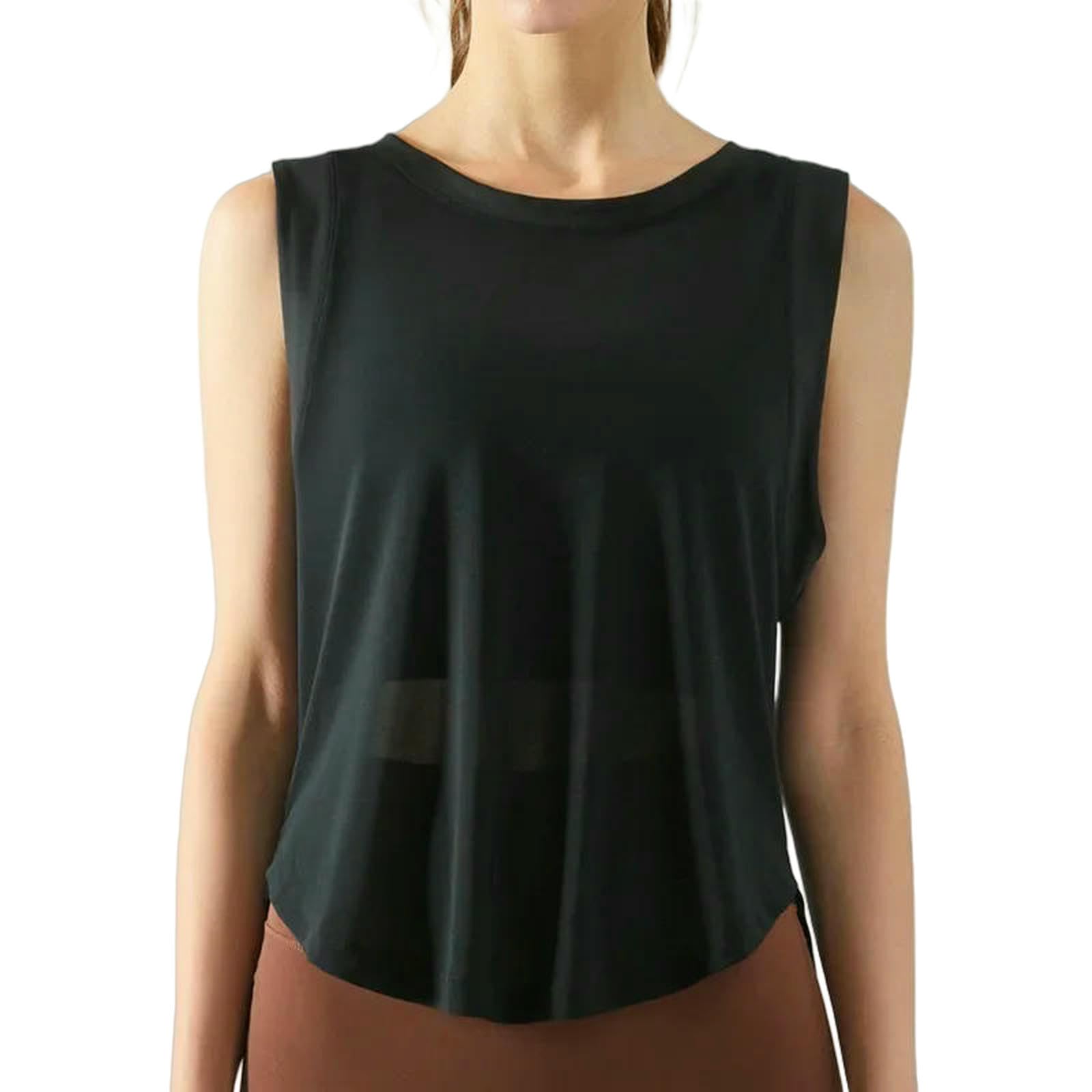 Sujetador Deportivo Mujer Camisas Deportivas Sin Mangas para Mujeres Talla De Talla De Planta XL Top De Yoga Transpirable Camiseta De Entrenamiento De Gimnasio-marrón-SG