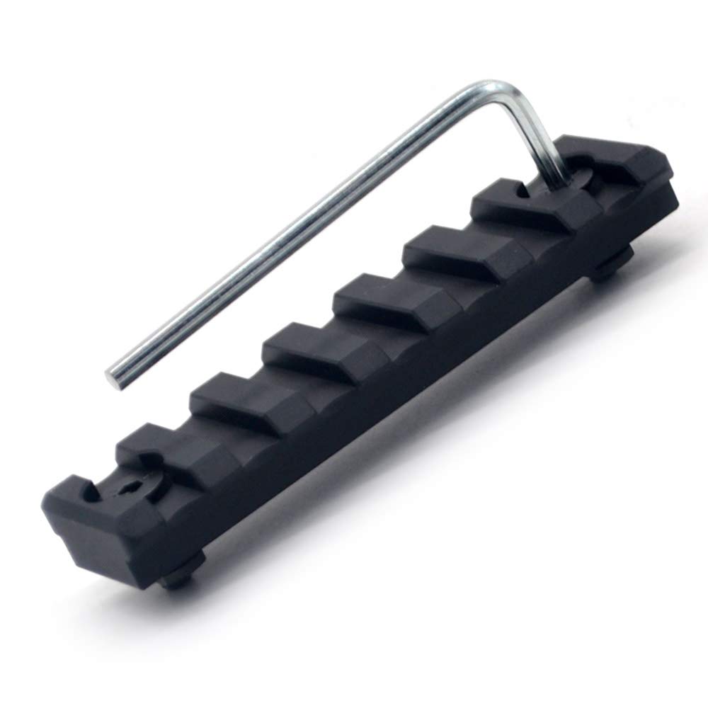 Trirock Universal 7 Slots Picatinny Rail Section KeyMod M-LOK Black