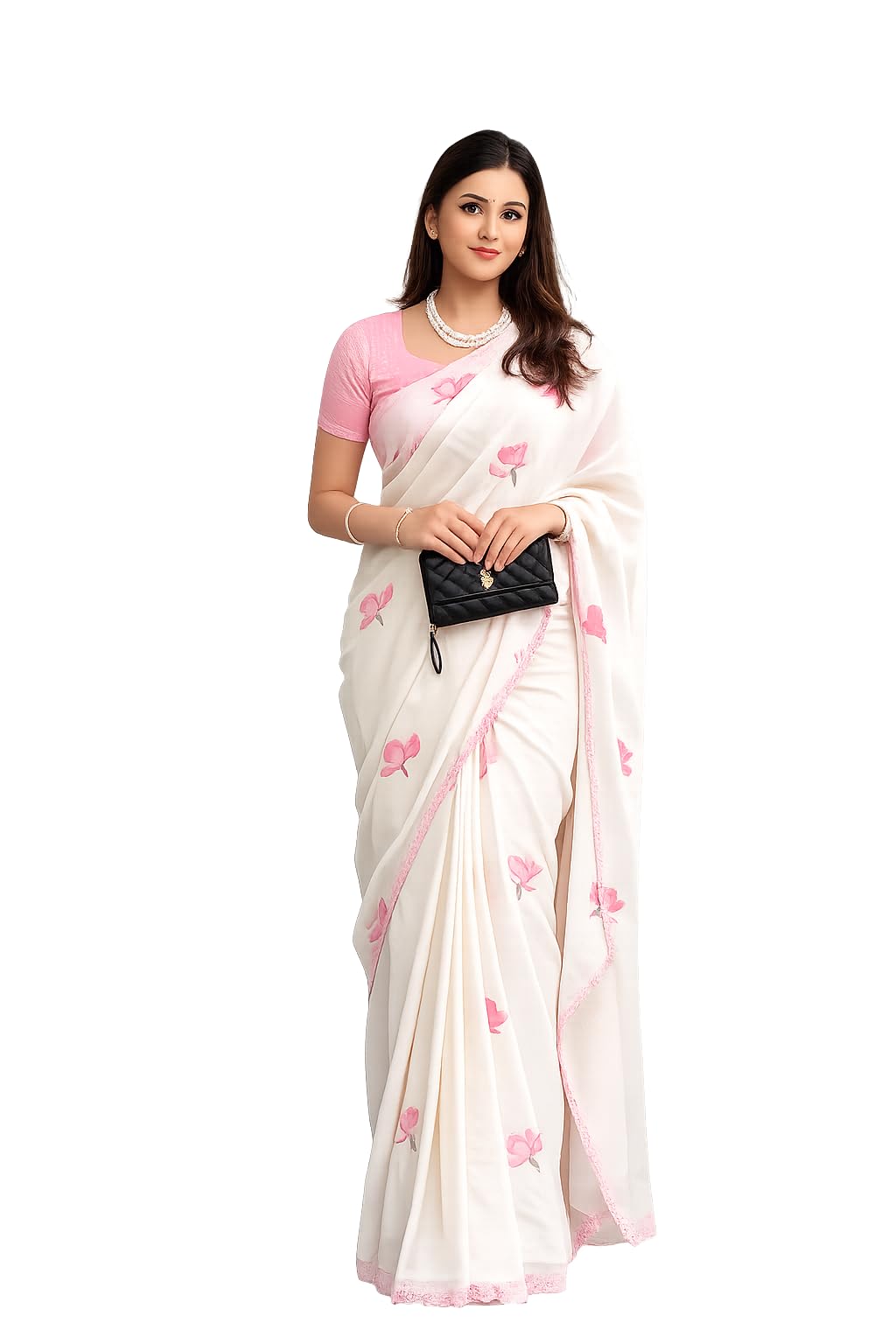 orbexa Women's Linen Cotton Floral Printed Saree with Fancy Lace Border and Unstitched Blouse Piece | Lightweight Traditional Ethnic Wear Saree for Festival, Party & Daily Wear-picture-27