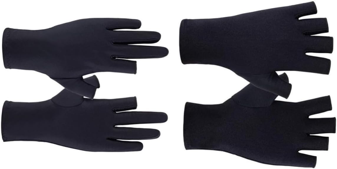 VILLCASE 4pcs Women Summer Sun Protection Gloves Black Spandex Material Flexible Comfortable Cycling Yoga Anti-Slip Gloves