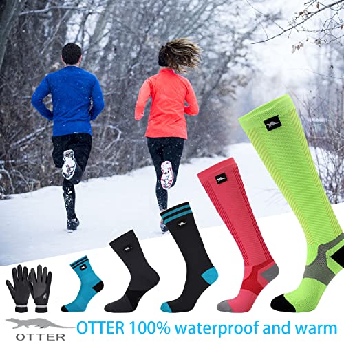Otter Waterproof Socks, Breathable Waterproof Socks For Men Skiing Cycling Wading Kayaking Running Socks (Large, Grey) #TOP1