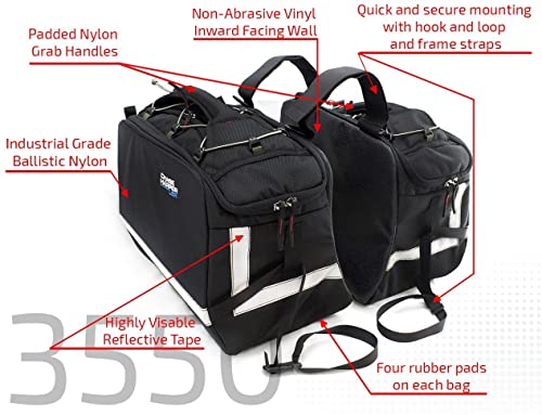 Chase Harper USA 3550 Aeropac II Saddle Bags - Water-Resistant, Industrial Grade Ballistic Nylon w/Thermoplastic Insert, Anti-Scratch Vinyl on Inward Facing Wall, 14" L x 9" W x 10.5" H (Per Side) - Thumbnail 5