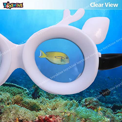 Image of Toyshine Swim Goggles, (Stag Design) Anti Fog No Leaking Clear Vision Water Pool Swimming Goggles (Age 6-14),White - Multi SSTP