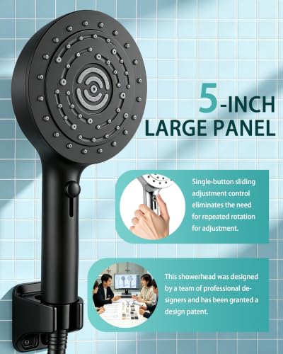 Image of High Pressure Filter Handheld Shower Head with Hose, Matte Black