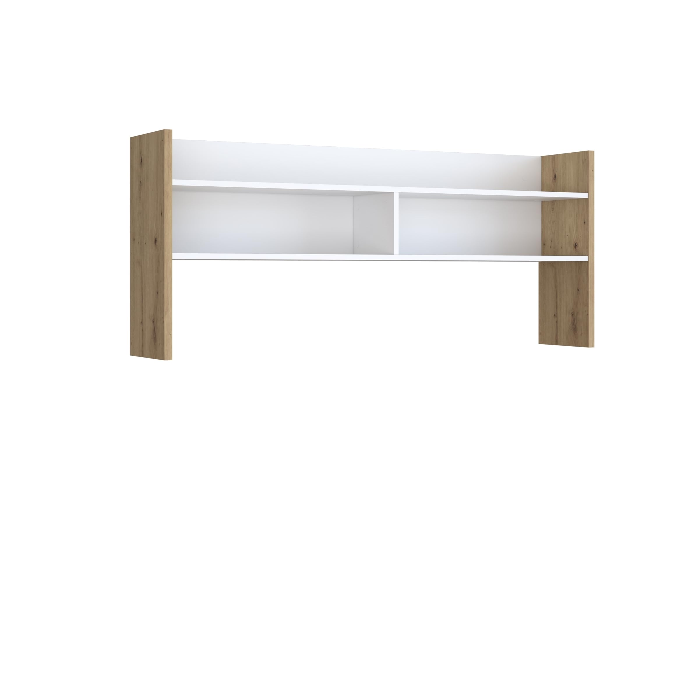 möbelando Schreibtischaufsatz >Modultrick< in Artisan Eiche/Weiß - 139,6x60x25,8 (BxHxT)