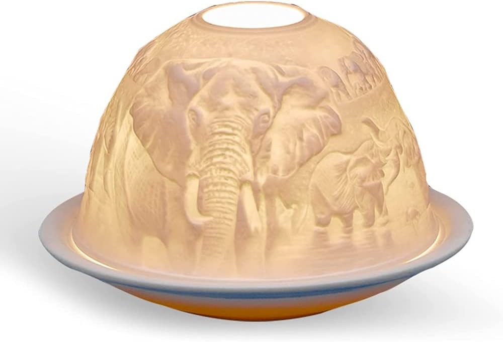 Animal Porcelain Tealight Dome | Decorative Handcrafted Candle Holder & LED Lantern | H8 x Ø12cm | Ambient Lighting for Home Décor | Multiple Designs (Busy Bees)