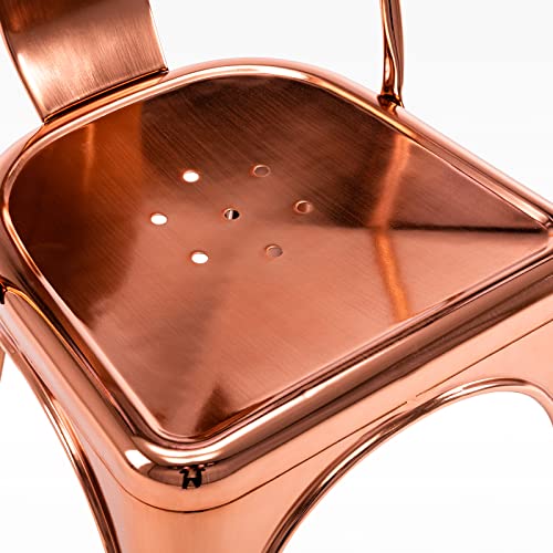 Mfd Living 18 Inch Metal Dining Chair, Indoor Outdoor Patio Chair With Rustless, Stackable Chair For Restaurant Dining Room Chair Set Of 4 (Rose Gold) #TOP7