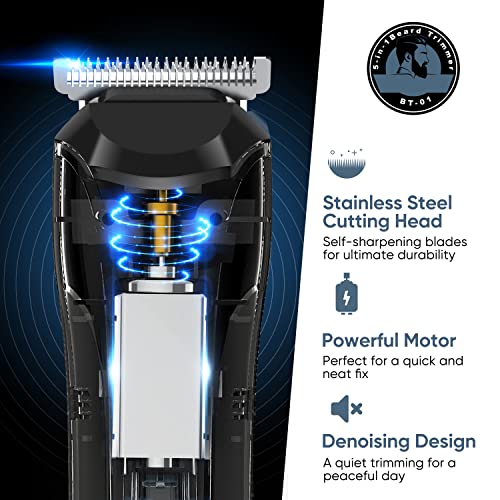 Baardtrimmer voor heren, elektrisch, professionele multifunctionele set voor baardhoofd, lichaam, gezicht, neus en oorhaar, 5-in-1 multifunctionele oplaadbare tondeuse, IPX6 - Image 6