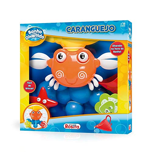 Banho Divertido Caranguejo, Rosita, Laranja/Azul/Amarelo