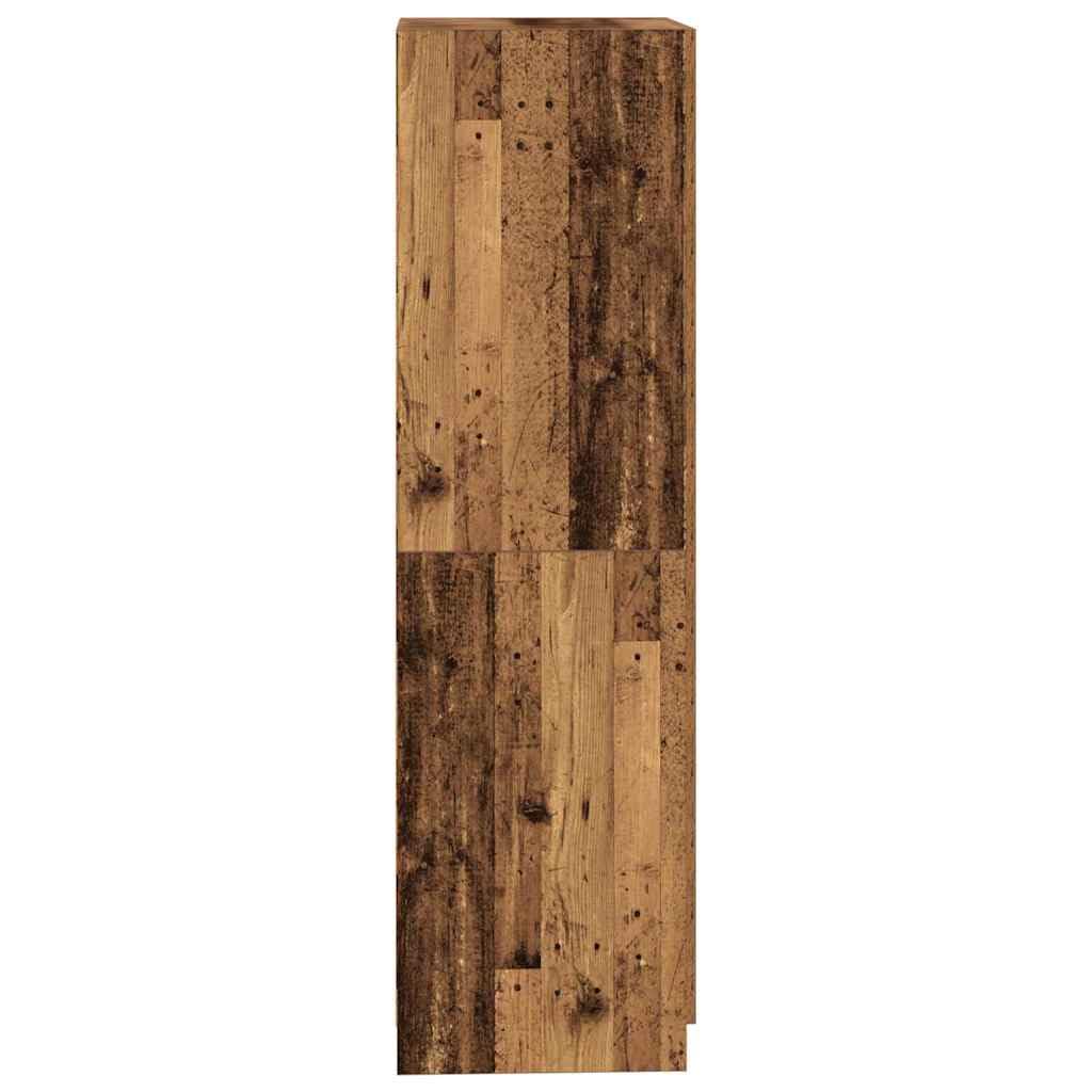 Szafa na ubrania o wyglądzie starego drewna, 90 x 52 x 200 cm, materiał drewnopochodny z dużą ilością miejsca do przechowywania, drzwi obrotowe, drążek na ubrania, półka, do sypialni