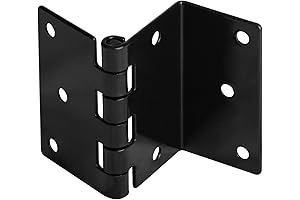 6 Pcs 2-3/4\" Half-Surface Hinges, Black Offset Five Knuckle Hinges