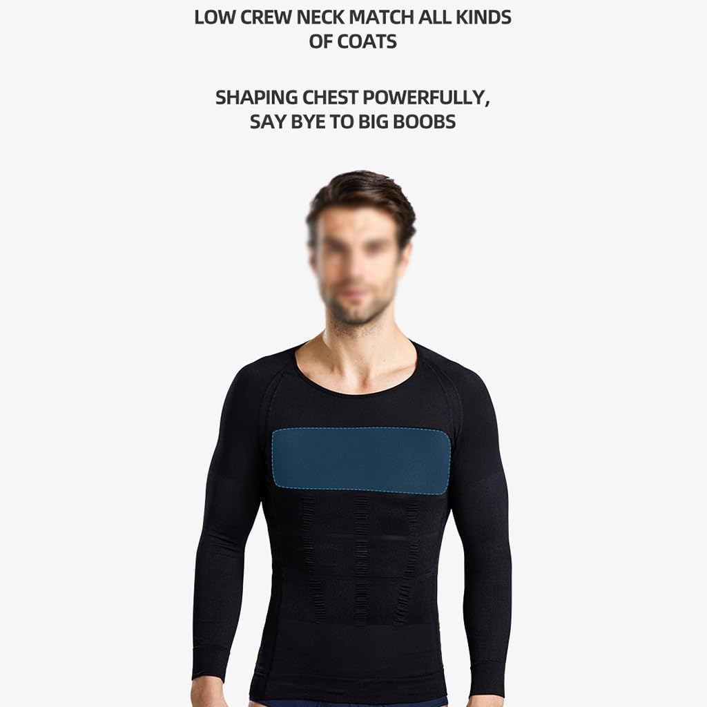 HLTYGWX Fajas para Hombres Control de Barriga Ocultar Compresión Adelgazante Traje de Barriga Cuerpo Transpirable Manga Larga