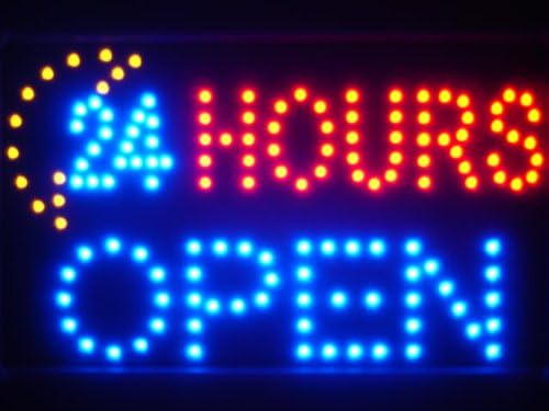led051-b 24 Hours OPEN Moon Shop LED Neon Sign