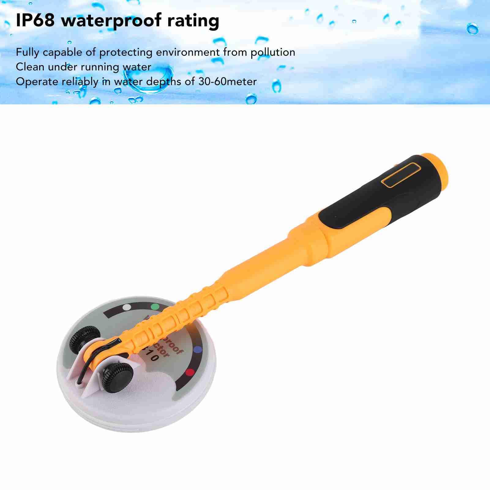 Metal Detector subacqueo Impermeabile Fino a 60 m, Portatile con Vibrazione, Luce e Segnale sonoro: Ideale per Caccia al Tesoro e Ricerca di Metalli!
