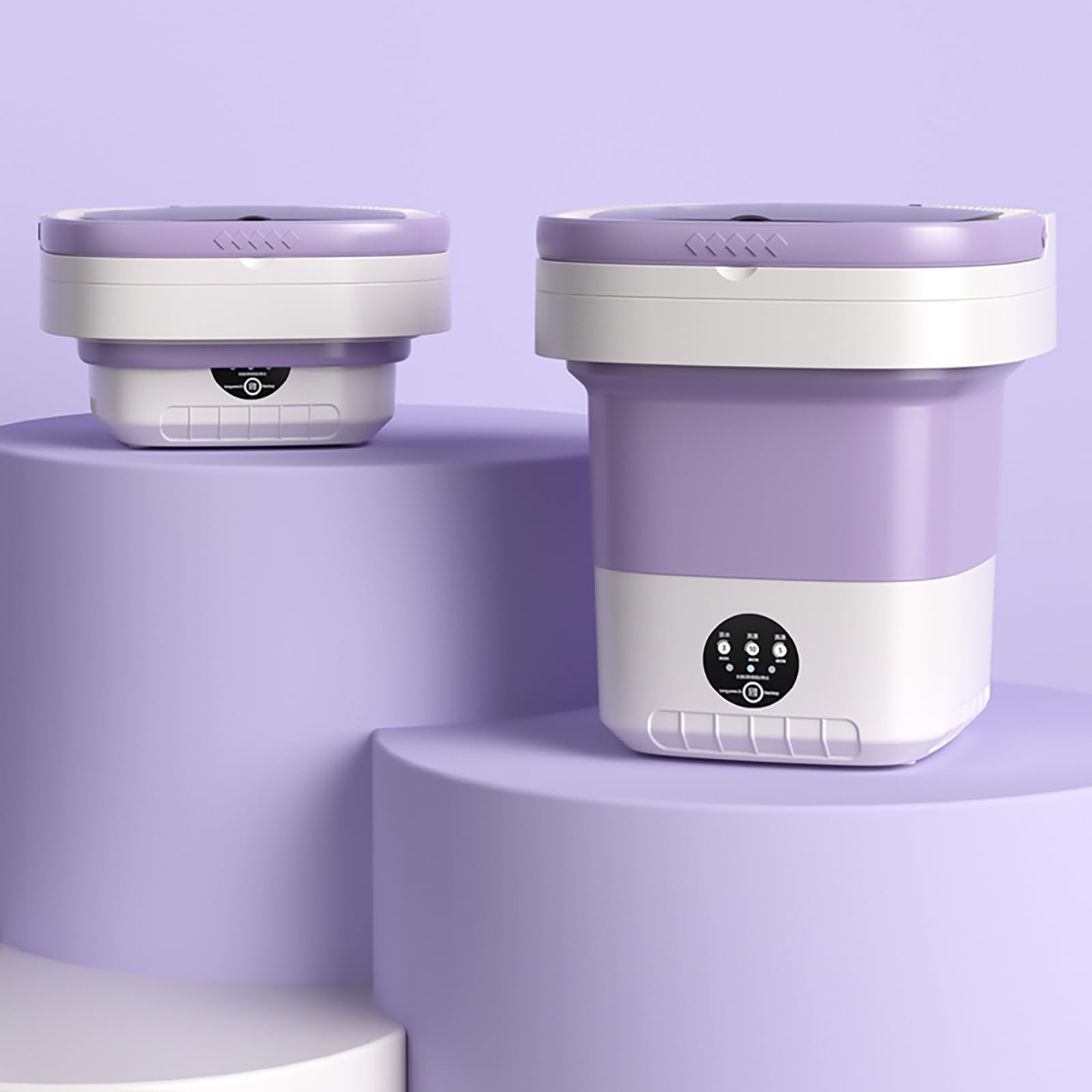 xixibuy Mini lavadora portatil con centrifugado, Lavadora pequeña para Ropa de Bebé, Ropa Interior o Artículos Pequeños, Dormitorio, Camping(EU-plug)(16L-violeta)