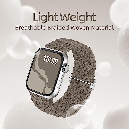 Image of 4 Pack Braided Stretchy Bands Compatible with Apple Watch 40mm 41mm 38mm 42mm 44mm 45mm 46mm 49mm Women Men, Breathable Nylon Elastic Daily Use Straps for iWatch Series 11 /10 9 8 7 6 5 4 3 SE /Ultra 2