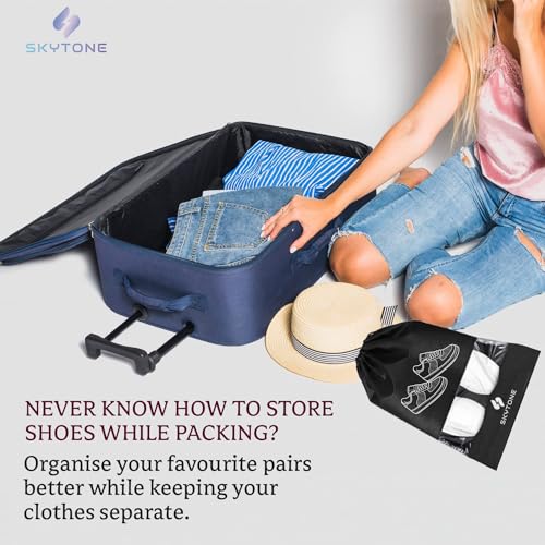 Image of SKYTONE Shoe Bag for Travel, Storage Travel Organizer for Women & Men Travel Accessories Shoe Organizer Shoe Bags Pouches Travel Shoe Cover for Travelling Travel Essentials
