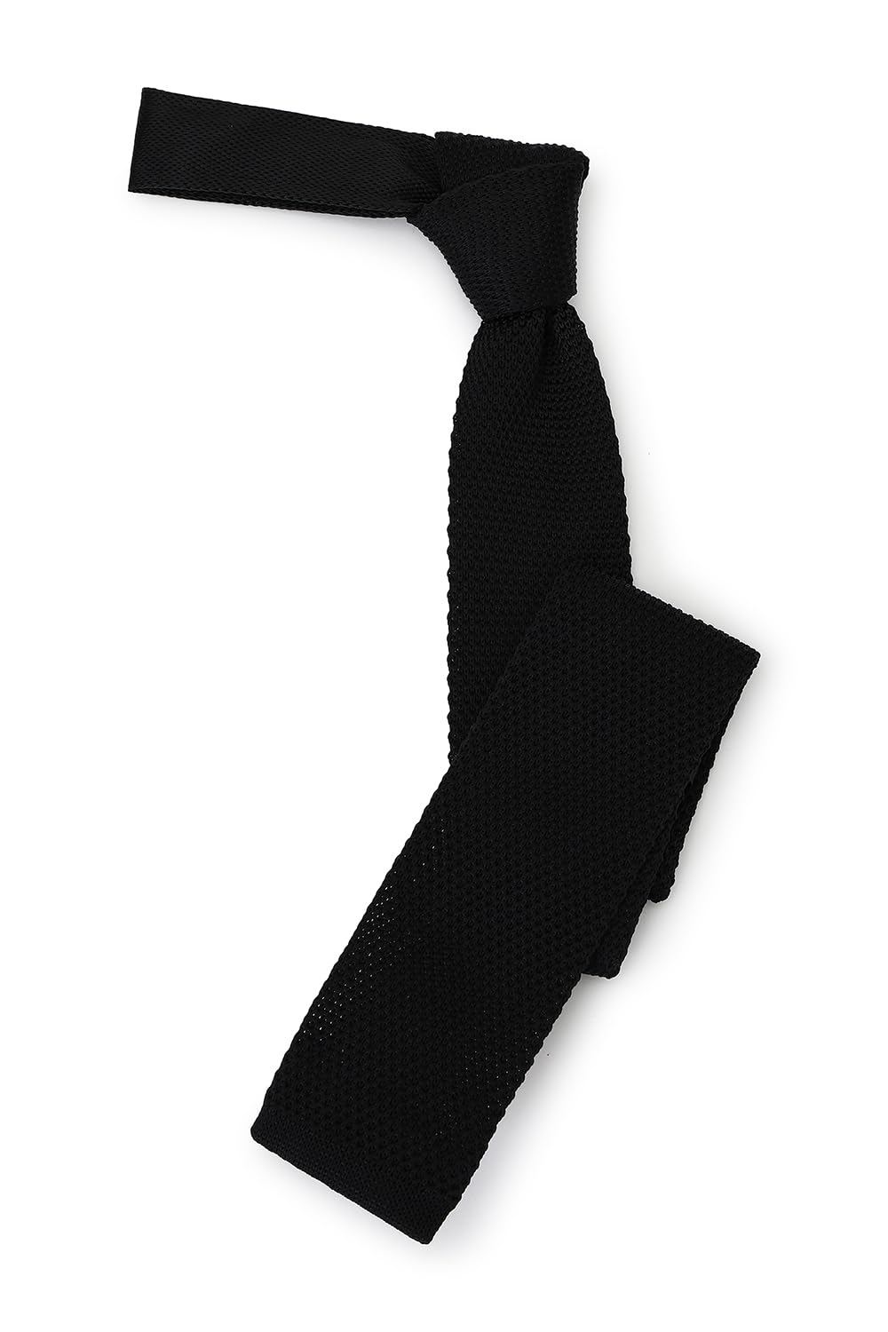Men Black Textured Formal Tie-image-47