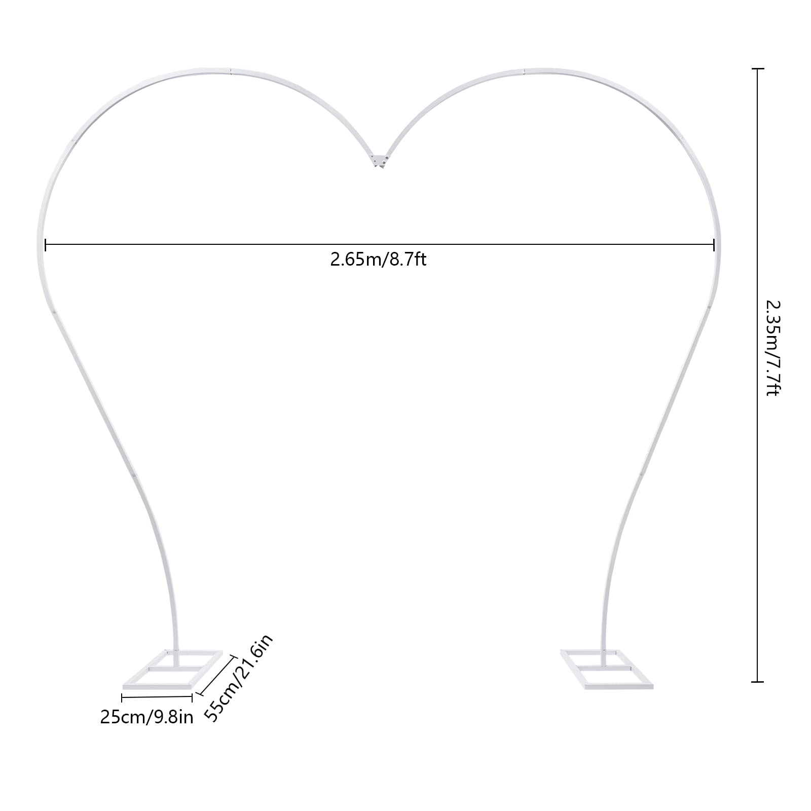 Großer Ballon Bogen Liebende Herz Ballonbogen Girlanden Halter Hochzeitsbogen Garten Pflanzen Rahmen Hintergrund Stand für Hochzeit Geburtstag Party Events Dekoration (Weiß)