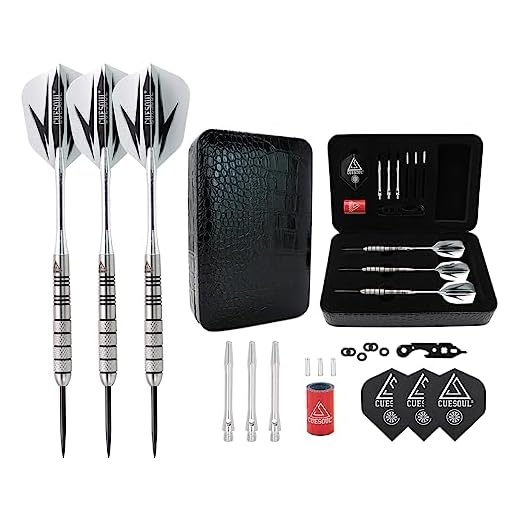Conjunto de dardos de ponta de aço de tungstênio CUESOUL 30/28/26 gramas 95% tungstênio, 26 Grams-Case