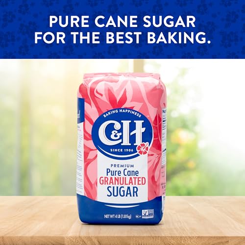 C&H®Premium Pure Cane Granulated Sugar, 4 lb Bag, 2 Pack - with Recipe Card | Premium Granular Texture, Easy Pour Bag, Ideal for Baking Cooking Beverages, Pantry Staple Use - Image 4