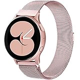 ANNYOO 20mm Armband Kompatibel mit Samsung Galaxy Watch Active/Active 2 40mm/44mm/Watch 3 41mm/Garmin Vivoactive 3/3 Music/Watch 42mm/Gear S2 Classic, Edelstahl Mesh Metall Uhrenarmband (Rose Pink)