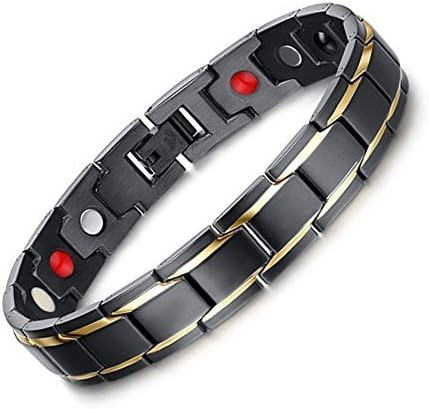 ABHISTA Bracelet For Men And Boys 18K Gold Plated Titanium Health Care Therapy Bio Energy