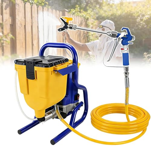 Pistola de Pintura de Alta Eficiencia 1800W, Pistola Airless de Alta Presión para el Exterior del Hogar y Proyectos de Pintura a Gran Escala, Pistola de Pintura Eléctrica con Presión Ajustable