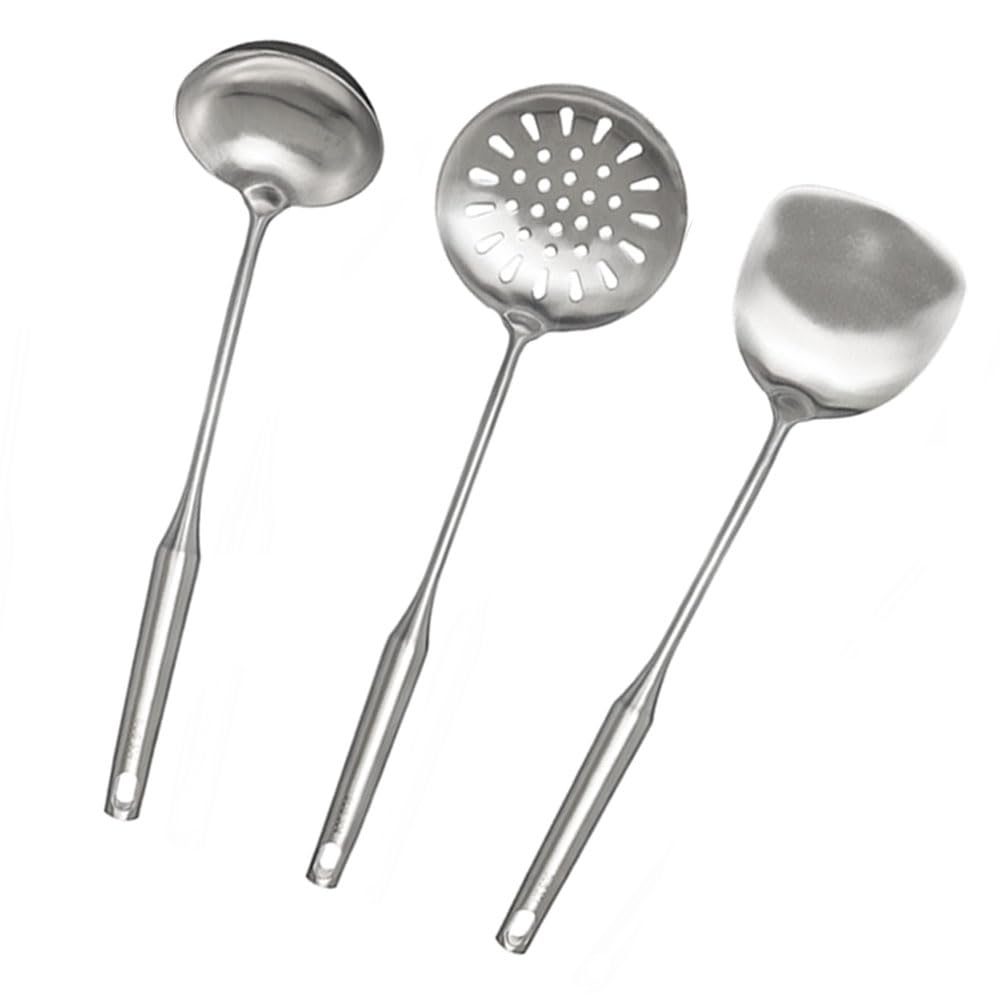 304 18/10 Stainless Steel Kitchen Utensils Set 3 Pcs Cooking Utensil, Spatula, Soup spoon, Leaking shovel, Kitchen Tools Set (3 Pieces Set)