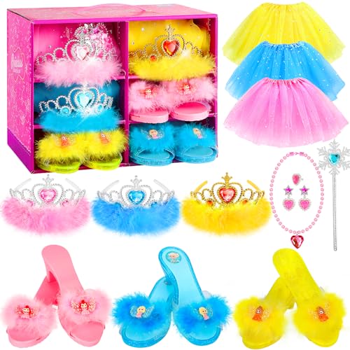 Mastom Dress Up Shoes Set, Princess Dress Up Toys, Toddler Girls Jewelry Boutique with Skirts, Princess Shoes, Crowns, Jewelry, Princess Costumes Set Role Play Set Gifts for Girls 3 4 5 6 Year Old image_0