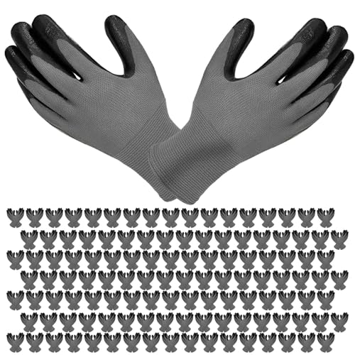 YOUKE OLA 120 Pair Gardening Gloves for Men, Breathable Rubber Coated Garden Gloves Working Gloves...