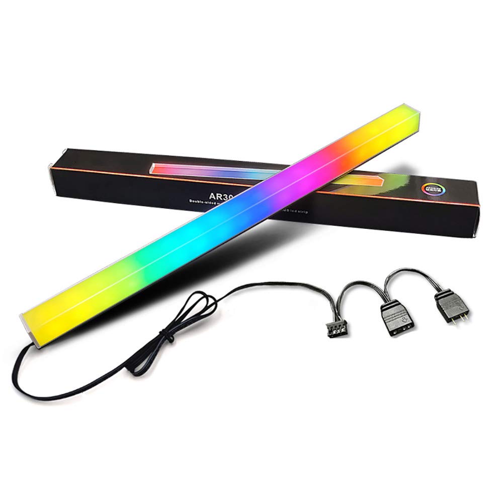 RGB PC Light Strip for Gaming Case, Compatible with Hub, Magnetic Addressable LED Strip Kit, 5V ARGB 4Pin Header for Asus Aura, Asrock LED, Gigabyte RGB Fusion, MSI Mystic Light- 30cm