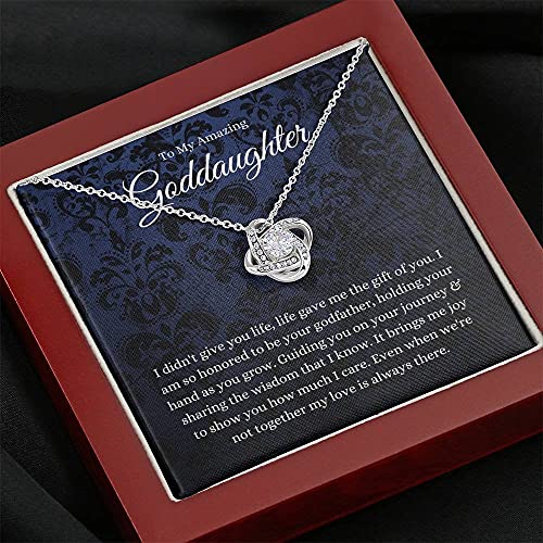 Personalized Jewelry Gift - Love Knot, Goddaughter Gifts From Godfather For Goddaughter Baptism Gift Goddaughter Necklace First Communion Gift For Girls Confirmation, One Size #TOP29