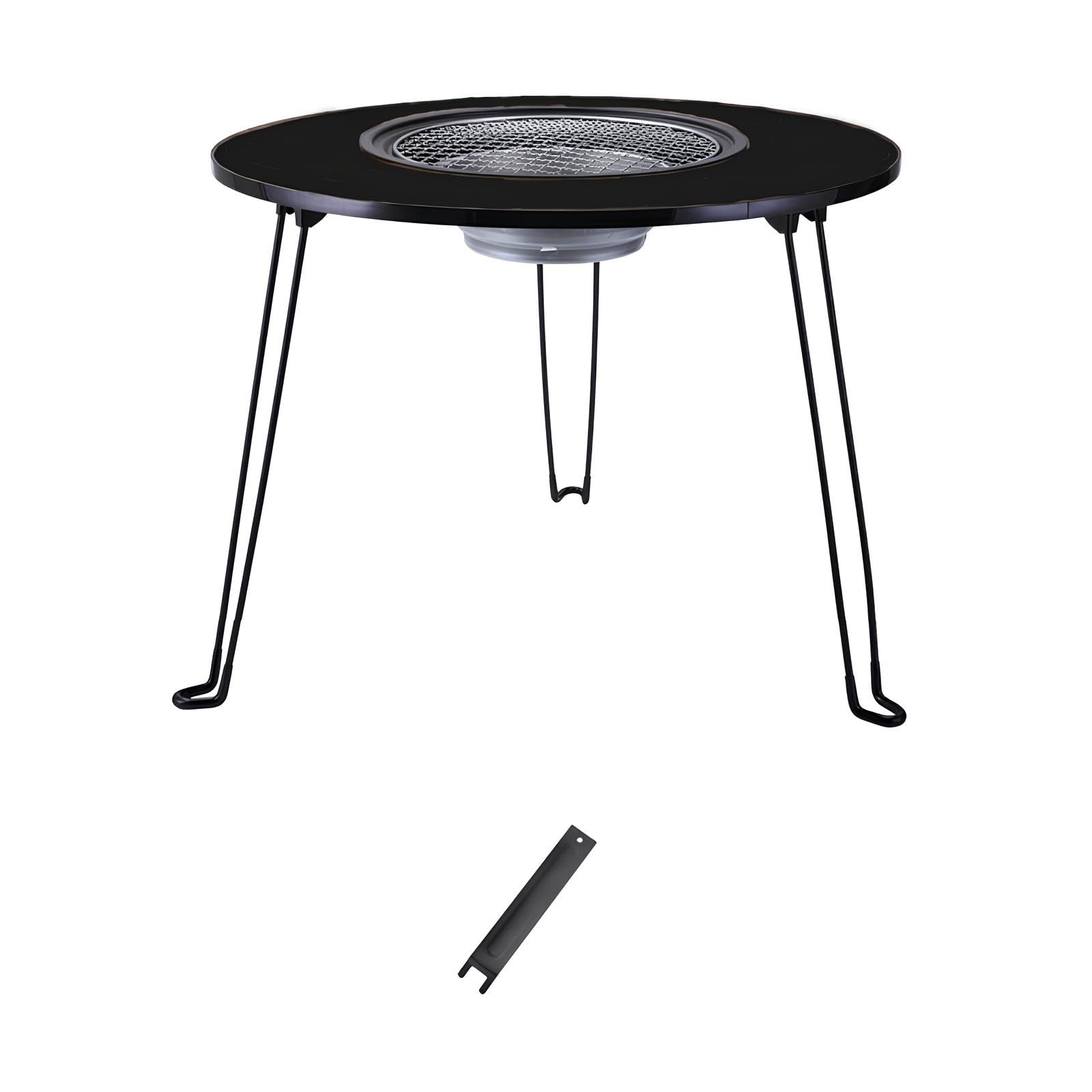 Parrilla portátil con mesa plegable multifuncional para cocinar al aire libre, fácil de montar y limpiar, ideal para el hogar y el jardín, barbacoa negra para portón trasero y camping