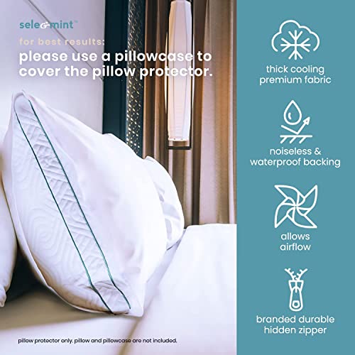 Sencool Waterproof Pillow Protectors With Zipper, 20X26 Inches Noiseless, Standard Size, Durable Hidden Zipper #TOP4