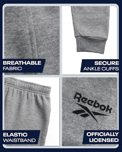 Reebok Boys Sweatpants - Soft Fleece Performance Boys Joggers Athletic Pants with Pockets for Running & Workout (Sizes: 8-14)3