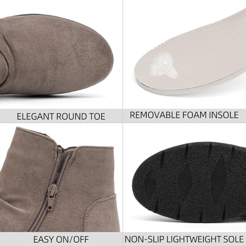 Women's Ankle Boots Comfortable Round Toe Low Heel Anti-slip Zipper Booties3