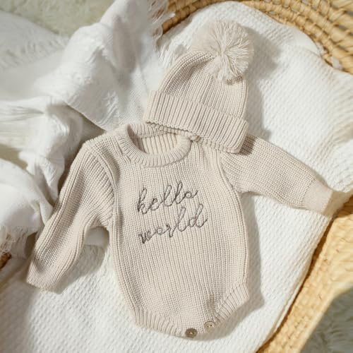 infant baby sweater romper and hat baby girl boy knitted sweatshirt pullover tops fall winter clothes baby boy girl outfit