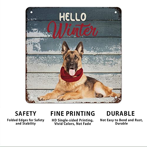 Panneau de Noël chic en aluminium robuste style rétro d'hiver - 6