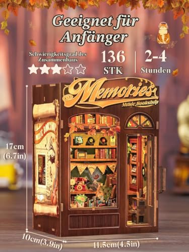 Cutefun DIY Book Nook Kit - DIY Miniatur Häuser (Memories Music Bookshop) – Ansicht 3