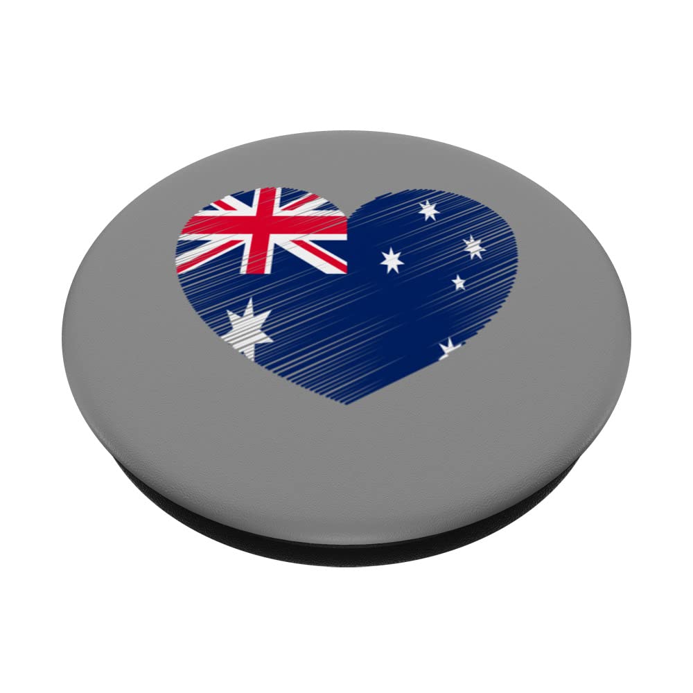 Vintage Australia Australian Flag Pride Support Australian PopSockets Swappable PopGrip, Black - Image 2