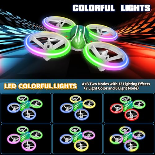 Drones for Kids and Beginners Mini RC Drone Quadcopter,Headless Mode,360° Flips,3 Speed ModesBlue & Green Lights, Propeller Protection,Indoor Outdoor Mini Quadcopter Toy Birthday Gift for Boys Girls - Image 7